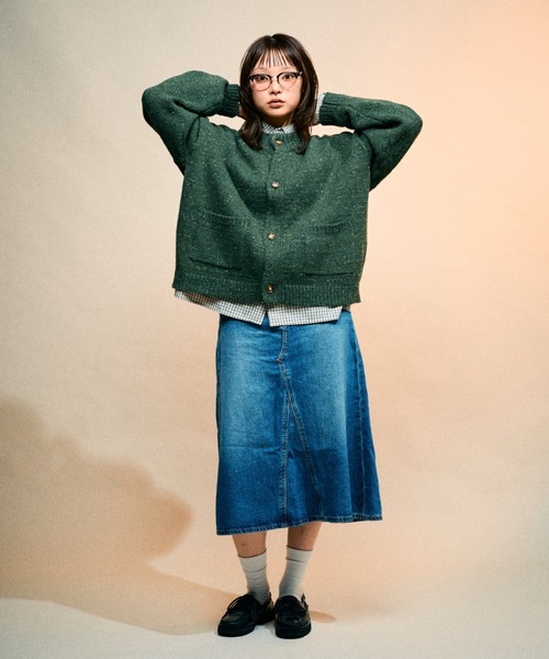 Elanque（エランク）の「No-collar cardigan/ノーカラーカーディガン