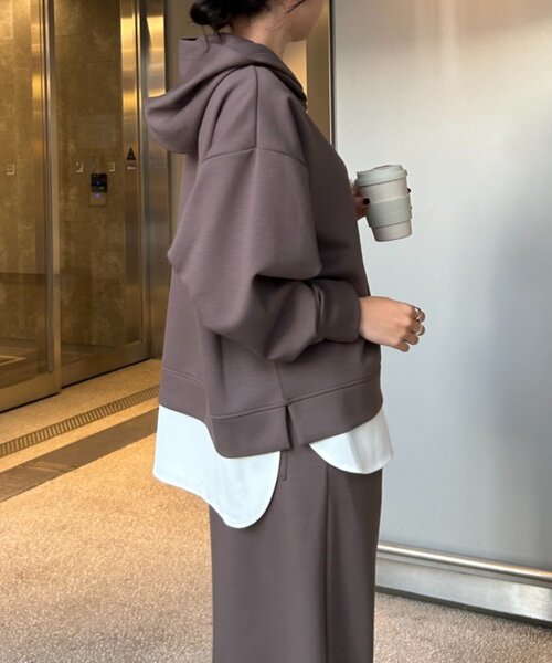 Jena espace merveilleux（ジェナ　エスパスメルヴェイユ）の「【2点セット/再入荷】レイヤードライクセットアップ（ワンピース・レディース・チャコールグレー/ベージュ・FREE）」の7枚目の写真