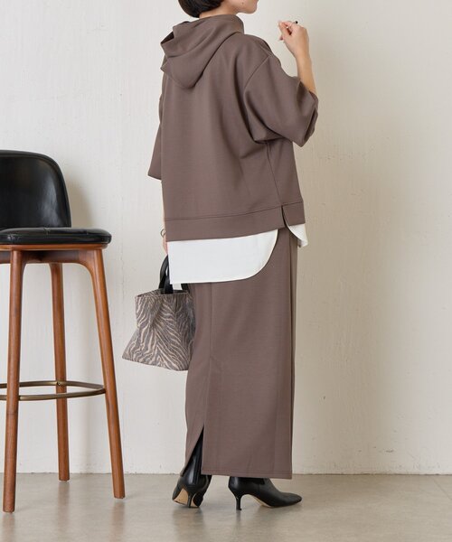 Jena espace merveilleux（ジェナ　エスパスメルヴェイユ）の「【2点セット/再入荷】レイヤードライクセットアップ（ワンピース・レディース・チャコールグレー/ベージュ・FREE）」の11枚目の写真