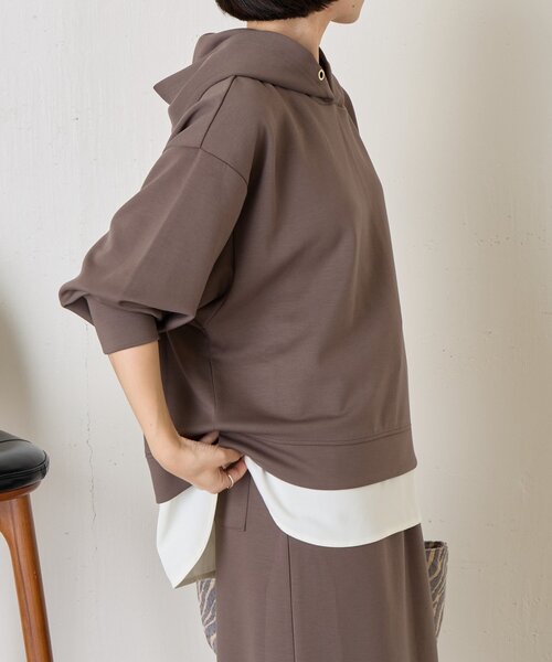 Jena espace merveilleux（ジェナ　エスパスメルヴェイユ）の「【2点セット/再入荷】レイヤードライクセットアップ（ワンピース・レディース・チャコールグレー/ベージュ・FREE）」の14枚目の写真