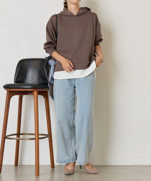 Jena espace merveilleux（ジェナ　エスパスメルヴェイユ）の「【2点セット/再入荷】レイヤードライクセットアップ（ワンピース・レディース・チャコールグレー/ベージュ・FREE）」の18枚目の写真