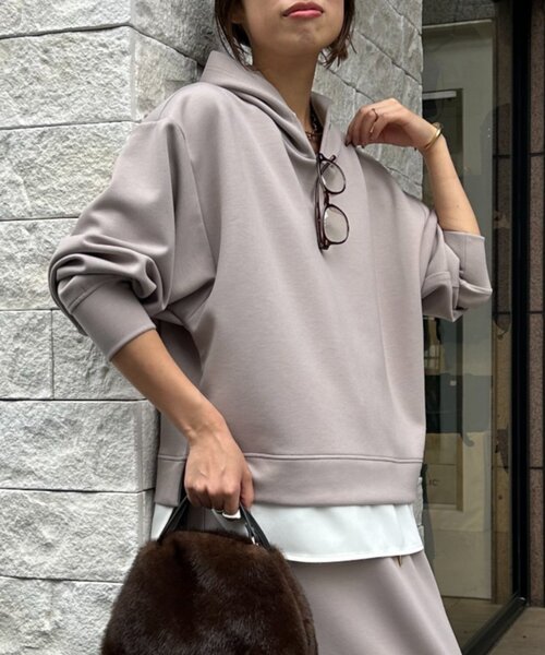 Jena espace merveilleux（ジェナ　エスパスメルヴェイユ）の「【2点セット/再入荷】レイヤードライクセットアップ（ワンピース・レディース・チャコールグレー/ベージュ・FREE）」の6枚目の写真