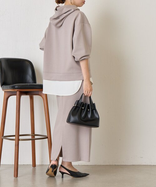 Jena espace merveilleux（ジェナ　エスパスメルヴェイユ）の「【2点セット/再入荷】レイヤードライクセットアップ（ワンピース・レディース・チャコールグレー/ベージュ・FREE）」の10枚目の写真