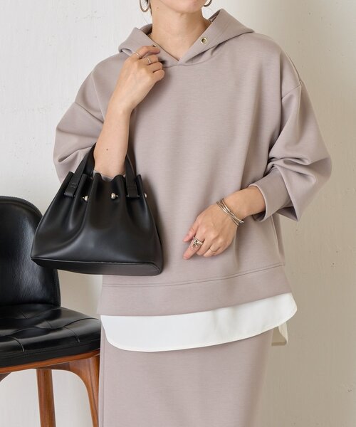 Jena espace merveilleux（ジェナ　エスパスメルヴェイユ）の「【2点セット/再入荷】レイヤードライクセットアップ（ワンピース・レディース・チャコールグレー/ベージュ・FREE）」の11枚目の写真