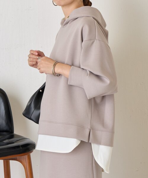 Jena espace merveilleux（ジェナ　エスパスメルヴェイユ）の「【2点セット/再入荷】レイヤードライクセットアップ（ワンピース・レディース・チャコールグレー/ベージュ・FREE）」の12枚目の写真