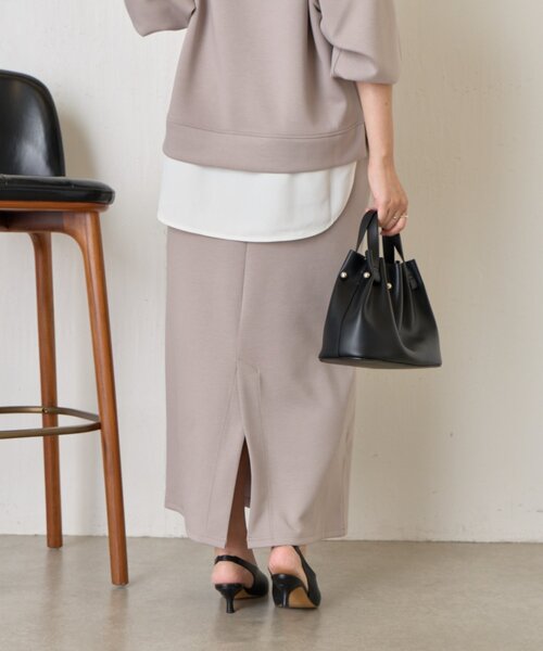 Jena espace merveilleux（ジェナ　エスパスメルヴェイユ）の「【2点セット/再入荷】レイヤードライクセットアップ（ワンピース・レディース・チャコールグレー/ベージュ・FREE）」の14枚目の写真