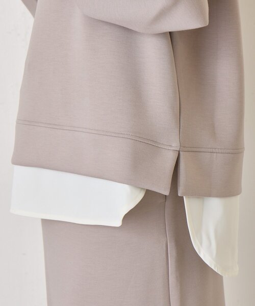 Jena espace merveilleux（ジェナ　エスパスメルヴェイユ）の「【2点セット/再入荷】レイヤードライクセットアップ（ワンピース・レディース・チャコールグレー/ベージュ・FREE）」の22枚目の写真