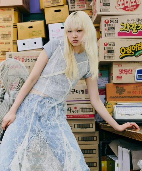 ANDRESD（アンドレスド）の「スパンコールレースレディドレス / sparkle lace lady dress（パンツドレス・レディース・アイボリー/ブラック/ブラウン・S/M/L）」の4枚目の写真