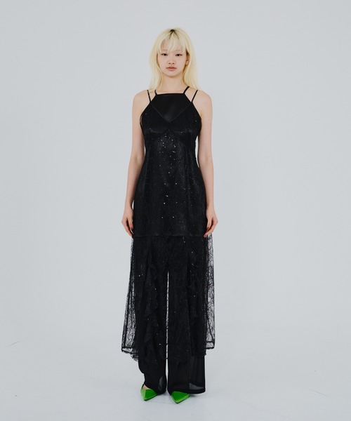 スパンコールレースレディドレス / sparkle lace lady dress