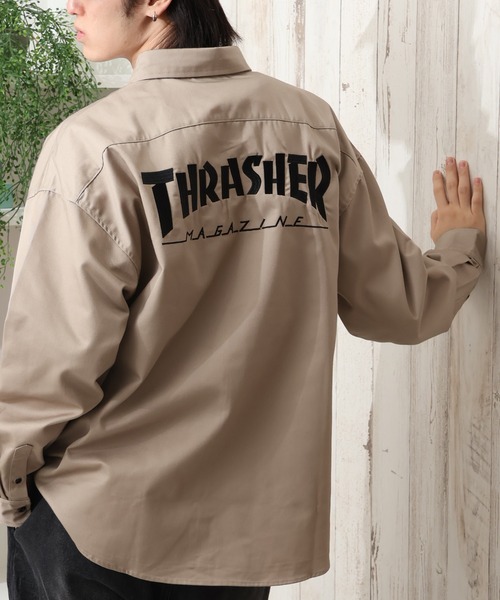 THRASHER(スラッシャー)の「【THRASHER/スラッシャー】長袖 ツイルワークシャツ(シャツ/ブラウス・メンズ・ダークグリーン/ブラック/ベージュ・M/L/XL)」の2枚目の写真