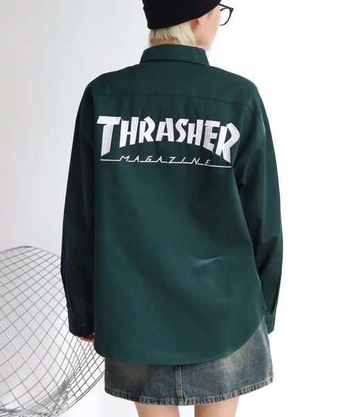 THRASHER(スラッシャー)の「【THRASHER/スラッシャー】長袖 ツイルワークシャツ(シャツ/ブラウス・メンズ・ダークグリーン/ブラック/ベージュ・M/L/XL)」の3枚目の写真