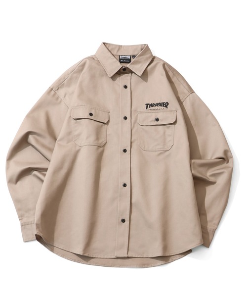 THRASHER(スラッシャー)の「【THRASHER/スラッシャー】長袖 ツイルワークシャツ(シャツ/ブラウス・メンズ・ダークグリーン/ブラック/ベージュ・M/L/XL)」の5枚目の写真