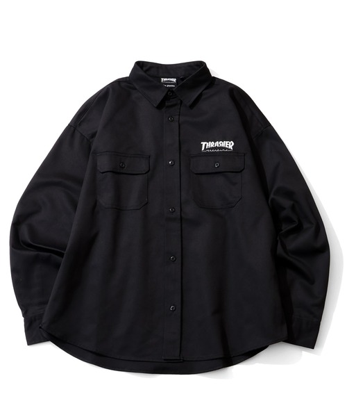 THRASHER(スラッシャー)の「【THRASHER/スラッシャー】長袖 ツイルワークシャツ(シャツ/ブラウス・メンズ・ダークグリーン/ブラック/ベージュ・M/L/XL)」の4枚目の写真