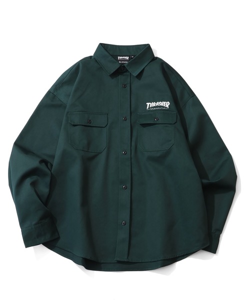 THRASHER(スラッシャー)の「【THRASHER/スラッシャー】長袖 ツイルワークシャツ(シャツ/ブラウス・メンズ・ダークグリーン/ブラック/ベージュ・M/L/XL)」の6枚目の写真