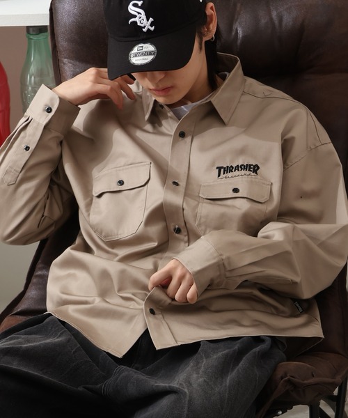 THRASHER(スラッシャー)の「【THRASHER/スラッシャー】長袖 ツイルワークシャツ(シャツ/ブラウス・メンズ・ダークグリーン/ブラック/ベージュ・M/L/XL)」の20枚目の写真