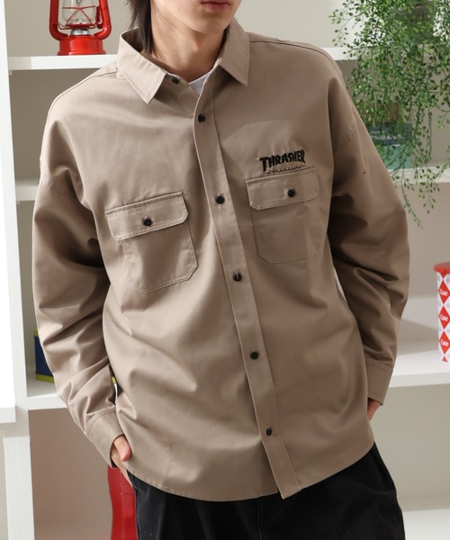 THRASHER(スラッシャー)の「【THRASHER/スラッシャー】長袖 ツイルワークシャツ(シャツ/ブラウス・メンズ・ダークグリーン/ブラック/ベージュ・M/L/XL)」の22枚目の写真