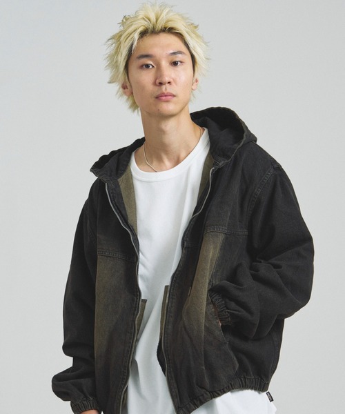 JACKROSE(ジャックローズ)の「JE-SELECT-加工フードデニムJKT(デニムジャケット・メンズ・ブラック系/インディゴブルー・FREE)」の1枚目の写真