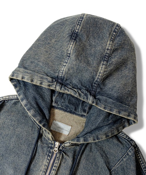 JACKROSE(ジャックローズ)の「JE-SELECT-加工フードデニムJKT(デニムジャケット・メンズ・ブラック系/インディゴブルー・FREE)」の6枚目の写真