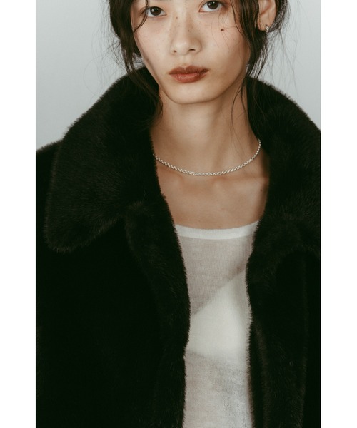 Knuth Marf（クヌースマーフ）の「point collar fur coat（その他アウター・レディース・ブラウン/ブラック・FREE）」の4枚目の写真