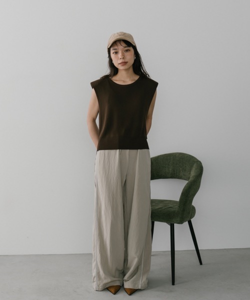 DRWCYS（ドロシーズ）の「サイドラインワイドパンツ（スラックス・レディース・ベージュ/ブルー・FREE）」の15枚目の写真