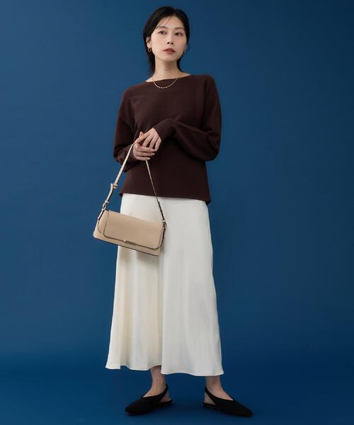 THE SHOP TK （ザ ショップ ティーケー ）の「サテンAラインスカート【洗える】（スカート・レディース・アイボリー/スミクロ・12/13）」の8枚目の写真