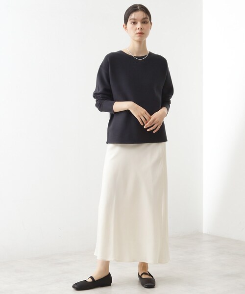 THE SHOP TK （ザ ショップ ティーケー ）の「サテンAラインスカート【洗える】（スカート・レディース・アイボリー/スミクロ・12/13）」の10枚目の写真