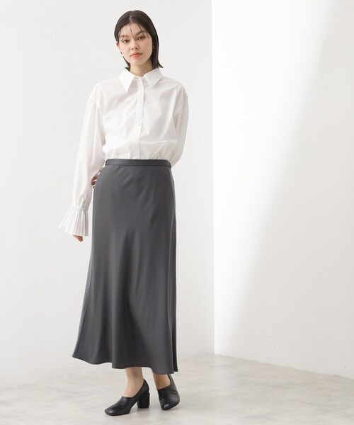 THE SHOP TK （ザ ショップ ティーケー ）の「サテンAラインスカート【洗える】（スカート・レディース・アイボリー/スミクロ・12/13）」の15枚目の写真