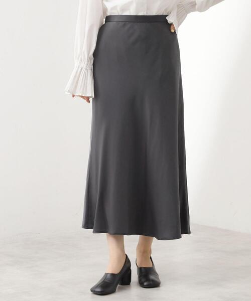 THE SHOP TK （ザ ショップ ティーケー ）の「サテンAラインスカート【洗える】（スカート・レディース・アイボリー/スミクロ・12/13）」の16枚目の写真