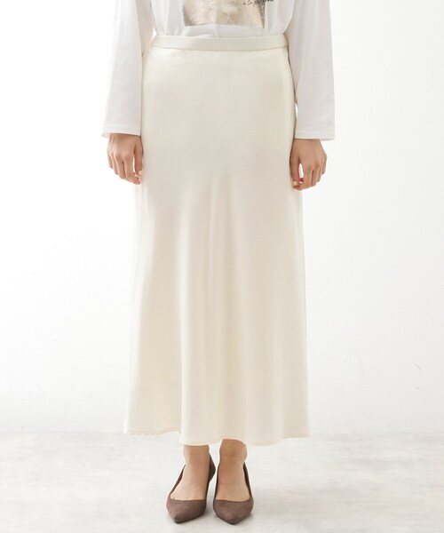 THE SHOP TK （ザ ショップ ティーケー ）の「サテンAラインスカート【洗える】（スカート・レディース・アイボリー/スミクロ・12/13）」の20枚目の写真