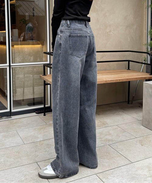 LE MORE（リモア）の「【選べる4サイズ！！】ベーシックセミワイドストレートデニム（デニムパンツ・レディース・インディゴブルー/ブルー/グレー・S/M/S-Short/M-Short）」の5枚目の写真