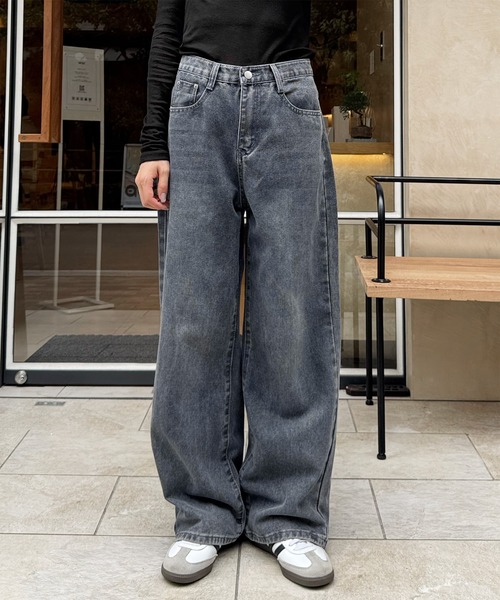 LE MORE（リモア）の「【選べる4サイズ！！】ベーシックセミワイドストレートデニム（デニムパンツ・レディース・インディゴブルー/ブルー/グレー・S/M/S-Short/M-Short）」の6枚目の写真