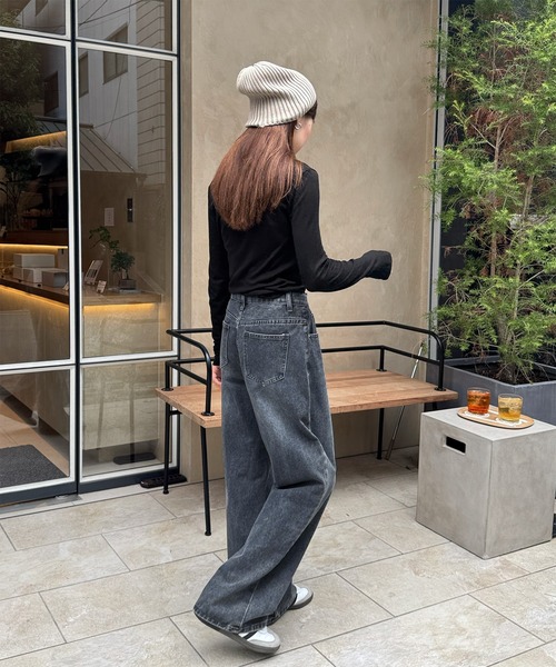 LE MORE（リモア）の「【選べる4サイズ！！】ベーシックセミワイドストレートデニム（デニムパンツ・レディース・インディゴブルー/ブルー/グレー・S/M/S-Short/M-Short）」の9枚目の写真