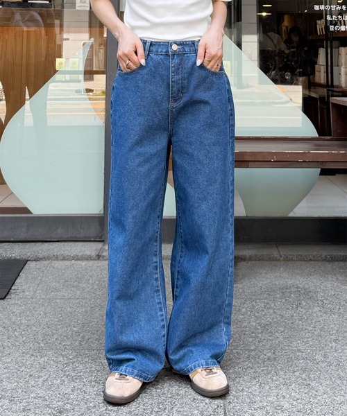 LE MORE（リモア）の「【選べる4サイズ！！】ベーシックセミワイドストレートデニム（デニムパンツ・レディース・インディゴブルー/ブルー/グレー・S/M/S-Short/M-Short）」の10枚目の写真