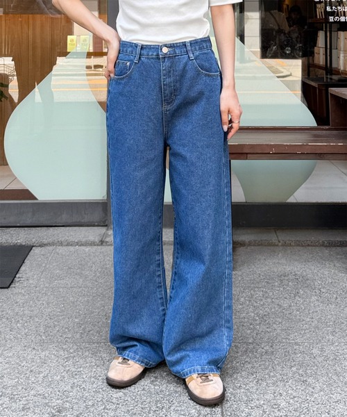 選べる4サイズ！！】ベーシックセミワイドストレートデニム（デニム