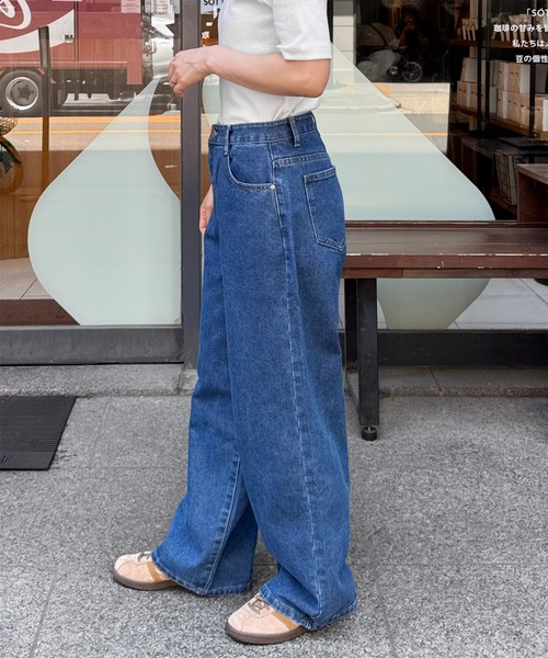 LE MORE（リモア）の「【選べる4サイズ！！】ベーシックセミワイドストレートデニム（デニムパンツ・レディース・インディゴブルー/ブルー/グレー・S/M/S-Short/M-Short）」の12枚目の写真