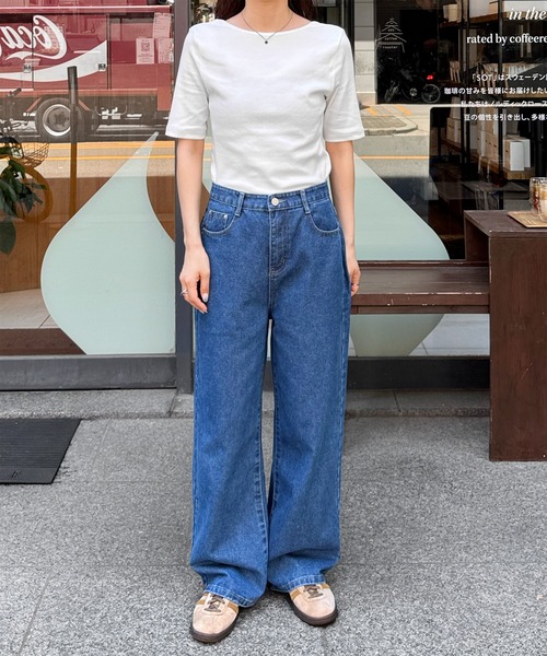 LE MORE（リモア）の「【選べる4サイズ！！】ベーシックセミワイドストレートデニム（デニムパンツ・レディース・インディゴブルー/ブルー/グレー・S/M/S-Short/M-Short）」の13枚目の写真