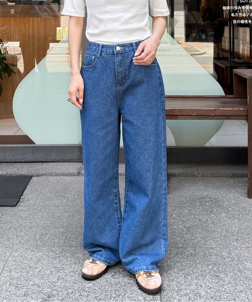 LE MORE（リモア）の「【選べる4サイズ！！】ベーシックセミワイドストレートデニム（デニムパンツ・レディース・インディゴブルー/ブルー/グレー・S/M/S-Short/M-Short）」の16枚目の写真