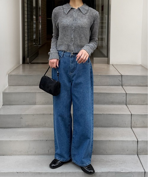 LE MORE（リモア）の「【選べる4サイズ！！】ベーシックセミワイドストレートデニム（デニムパンツ・レディース・インディゴブルー/ブルー/グレー・S/M/S-Short/M-Short）」の17枚目の写真