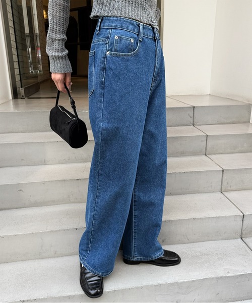 LE MORE（リモア）の「【選べる4サイズ！！】ベーシックセミワイドストレートデニム（デニムパンツ・レディース・インディゴブルー/ブルー/グレー・S/M/S-Short/M-Short）」の18枚目の写真