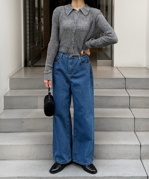 LE MORE（リモア）の「【選べる4サイズ！！】ベーシックセミワイドストレートデニム（デニムパンツ・レディース・インディゴブルー/ブルー/グレー・S/M/S-Short/M-Short）」の19枚目の写真