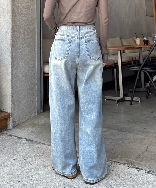 LE MORE（リモア）の「【選べる4サイズ！！】ベーシックセミワイドストレートデニム（デニムパンツ・レディース・インディゴブルー/ブルー/グレー・S/M/S-Short/M-Short）」の22枚目の写真