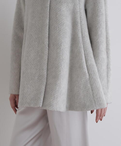 セール】◇ヘリンボンジャケット（ノーカラーコート）｜LE PHIL