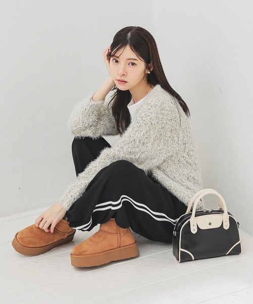 Honeys（ハニーズ）の「【ハニぽか】あったかライン入りパンツ（スウェットパンツ・レディース・ブラウン/杢グレー/ブラック・SS/M/L/S/LL）」の7枚目の写真