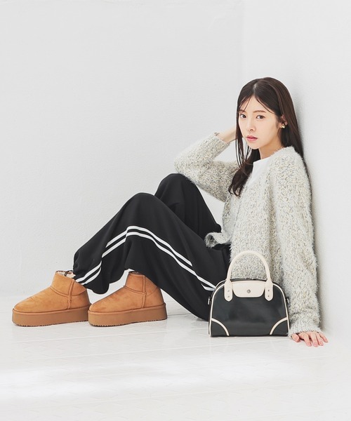 Honeys（ハニーズ）の「【ハニぽか】あったかライン入りパンツ（スウェットパンツ・レディース・ブラウン/杢グレー/ブラック・SS/M/L/S/LL）」の8枚目の写真