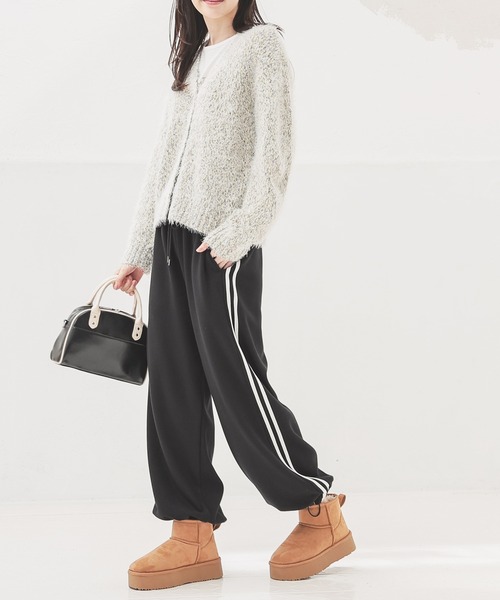 Honeys（ハニーズ）の「【ハニぽか】あったかライン入りパンツ（スウェットパンツ・レディース・ブラウン/杢グレー/ブラック・SS/M/L/S/LL）」の9枚目の写真