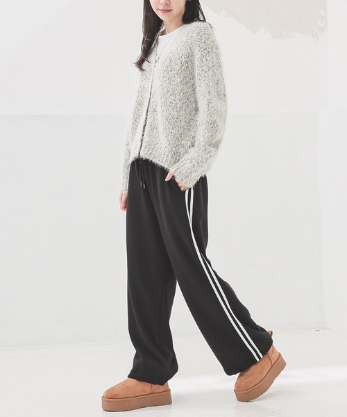 Honeys（ハニーズ）の「【ハニぽか】あったかライン入りパンツ（スウェットパンツ・レディース・ブラウン/杢グレー/ブラック・SS/M/L/S/LL）」の13枚目の写真