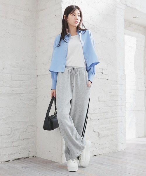 Honeys（ハニーズ）の「【ハニぽか】あったかライン入りパンツ（スウェットパンツ・レディース・ブラウン/杢グレー/ブラック・SS/M/L/S/LL）」の15枚目の写真