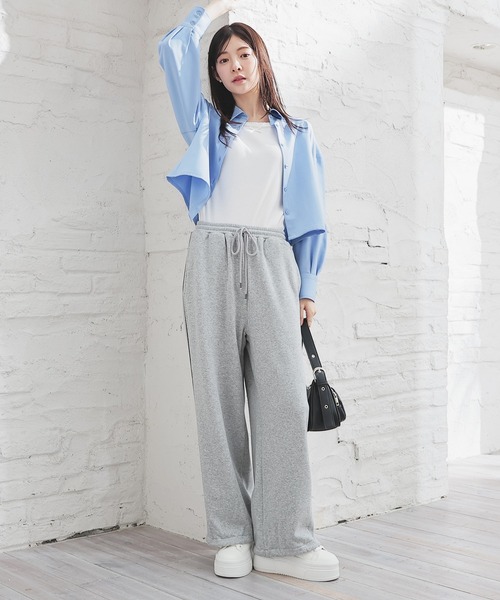 Honeys（ハニーズ）の「【ハニぽか】あったかライン入りパンツ（スウェットパンツ・レディース・ブラウン/杢グレー/ブラック・SS/M/L/S/LL）」の16枚目の写真