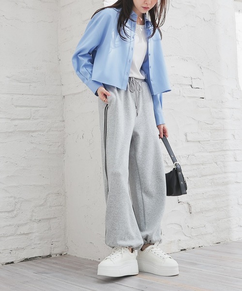 Honeys（ハニーズ）の「【ハニぽか】あったかライン入りパンツ（スウェットパンツ・レディース・ブラウン/杢グレー/ブラック・SS/M/L/S/LL）」の18枚目の写真