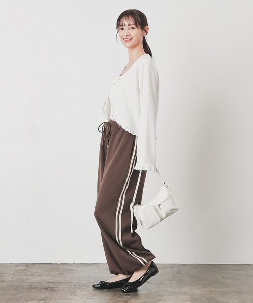 Honeys（ハニーズ）の「【ハニぽか】あったかライン入りパンツ（スウェットパンツ・レディース・ブラウン/杢グレー/ブラック・SS/M/L/S/LL）」の20枚目の写真